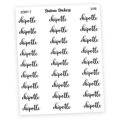 CHIPOTLE Stickers