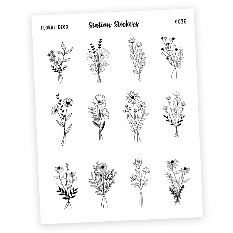 Floral Decorative Stickers #1 - Station Stickers