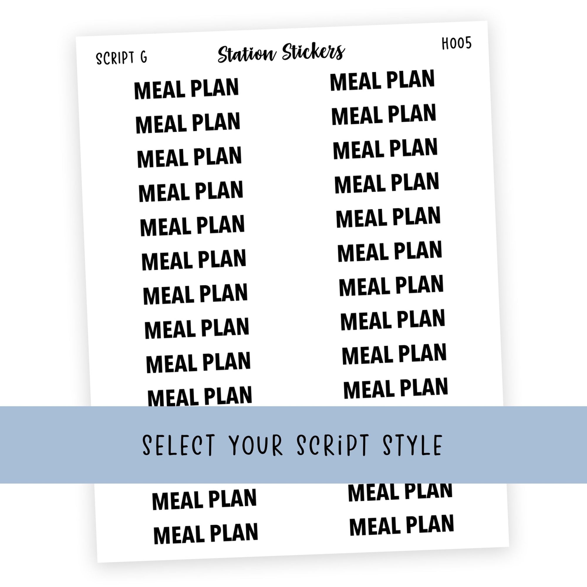 HEADER • MEAL PLAN - Station Stickers