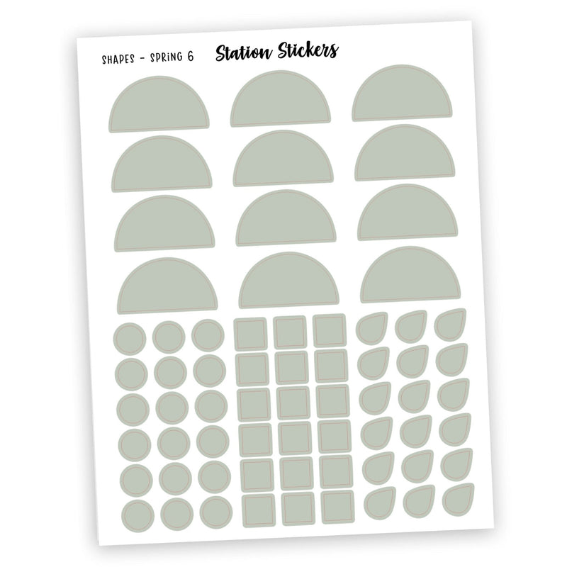 SHAPES SAMPLER - SPRING COLOR 6 - Station Stickers