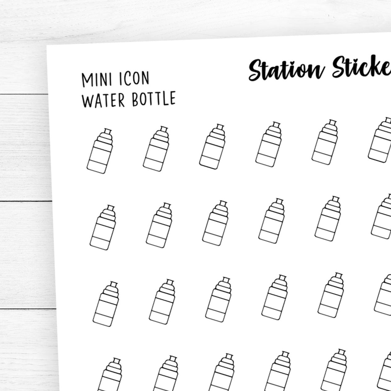 Water Bottles Icon Stickers - Station Stickers