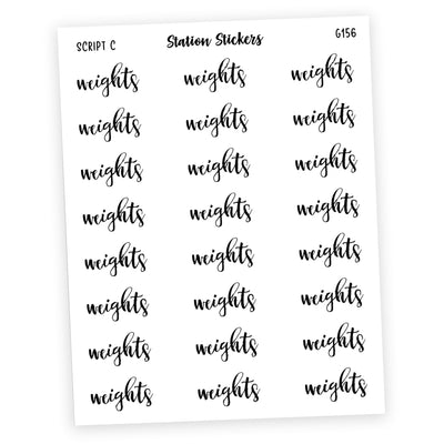 Weights Script Stickers