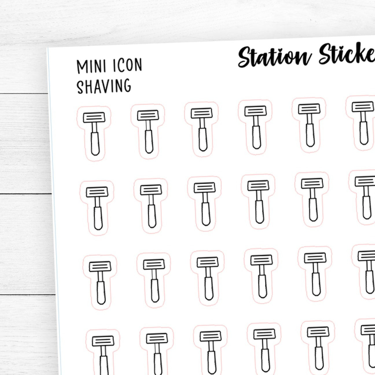 Shaving Mini Icon Stickers