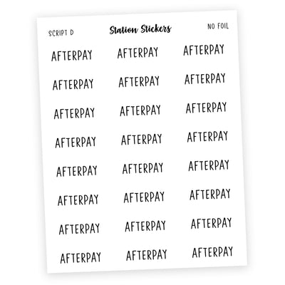 AFTERPAY • SCRIPTS - Station Stickers