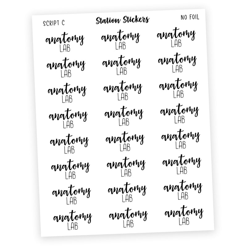 ANATOMY LAB • SCRIPTS - Station Stickers