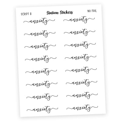 ANXIETY • Script Stickers [COMING 12/18] - Station Stickers