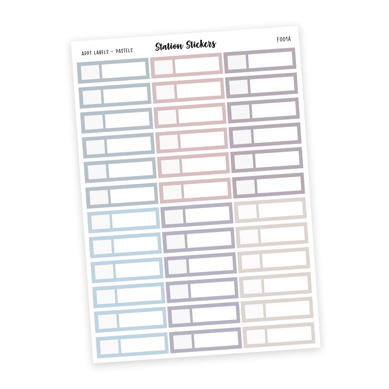 APPOINTMENT LABELS • PASTEL - Station Stickers