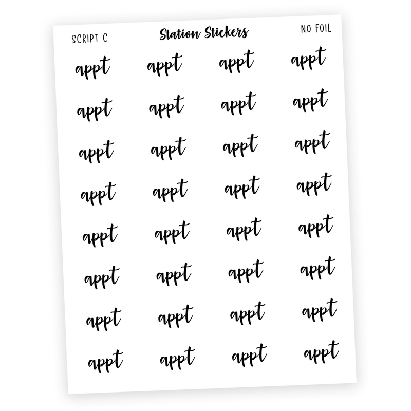 APPT • SCRIPTS - Station Stickers