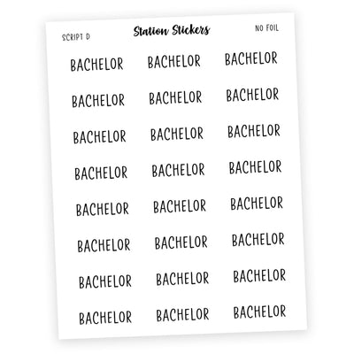 BACHELOR Stickers