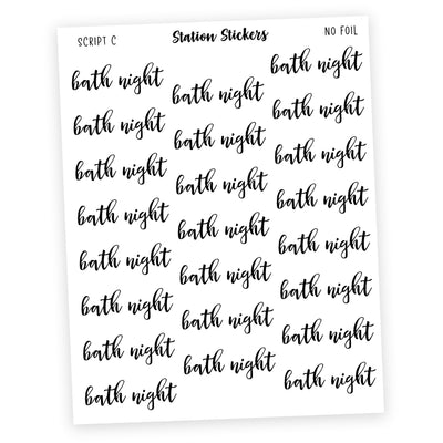 BATH NIGHT • Script Stickers - Station Stickers