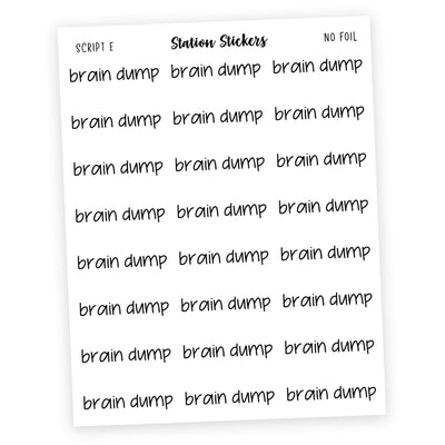 BRAIN DUMP • SCRIPTS - Station Stickers