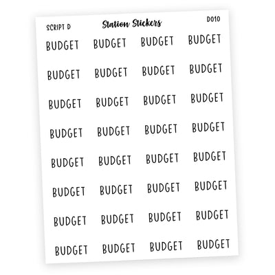 BUDGET • SCRIPTS - Station Stickers