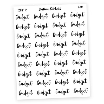 BUDGET • SCRIPTS - Station Stickers