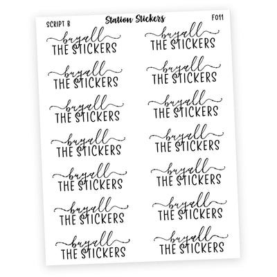 BUY ALL THE STICKERS • SCRIPTS - Station Stickers