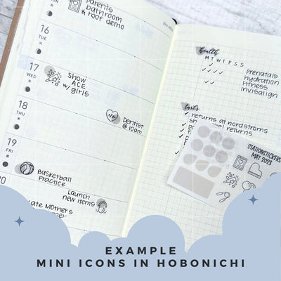 Calendar Mini Icon Stickers - Station Stickers