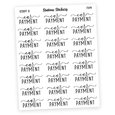 CAR PAYMENT • SCRIPTS - Station Stickers