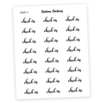 CHECKIN • Script Stickers