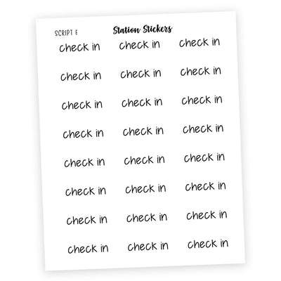 CHECKIN • Script Stickers