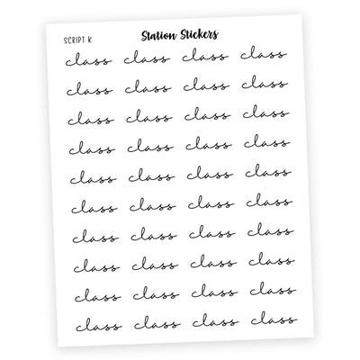 Class Script Stickers - Station Stickers
