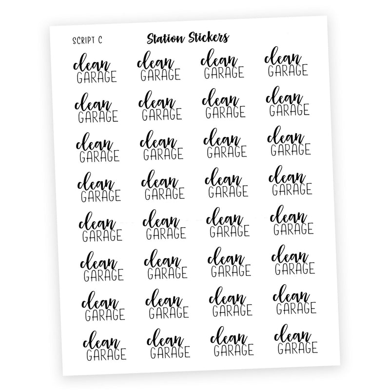 CLEAN GARAGE • Script Stickers
