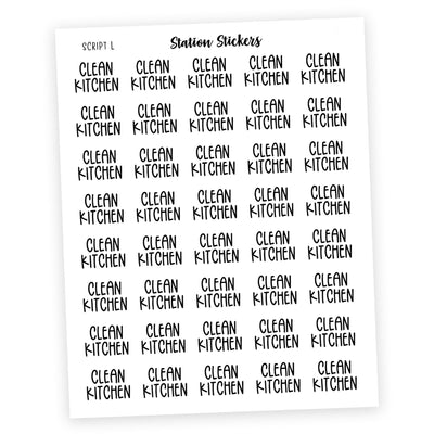 CLEAN KITCHEN Stickers - Station Stickers