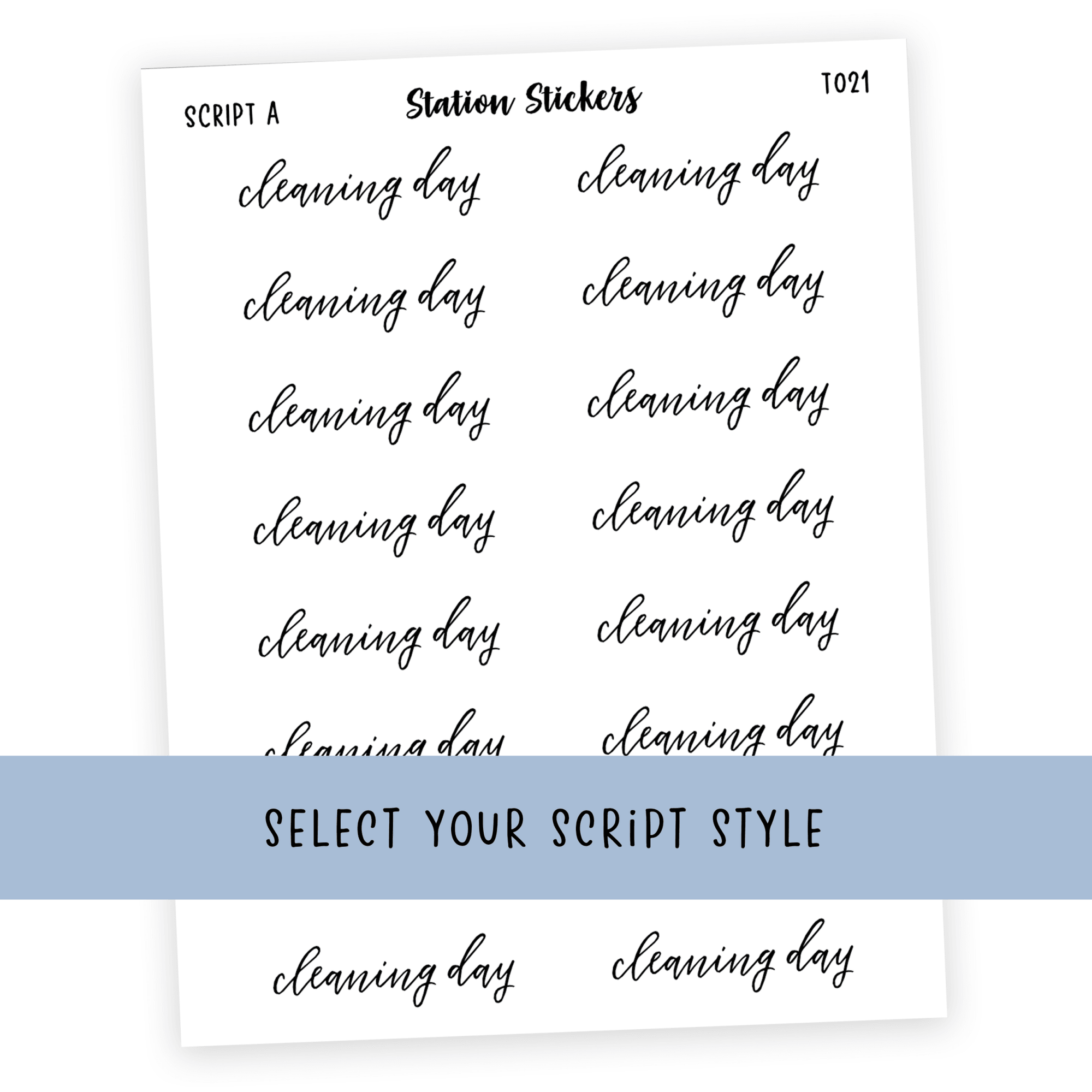 CLEANING DAY • Script Stickers