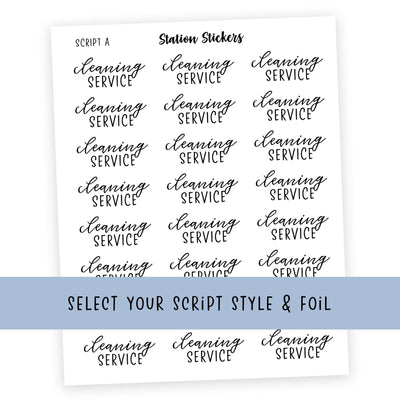 CLEANING SERVICE • Script Stickers