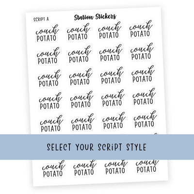 COUCH POTATO • Script Stickers - Station Stickers