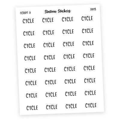 Cycle • Script Stickers