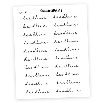 DEADLINE • Script Stickers - Station Stickers