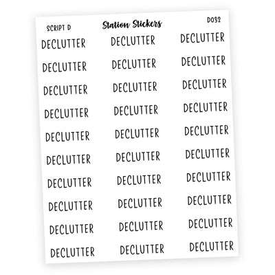 DECLUTTER • Script Stickers