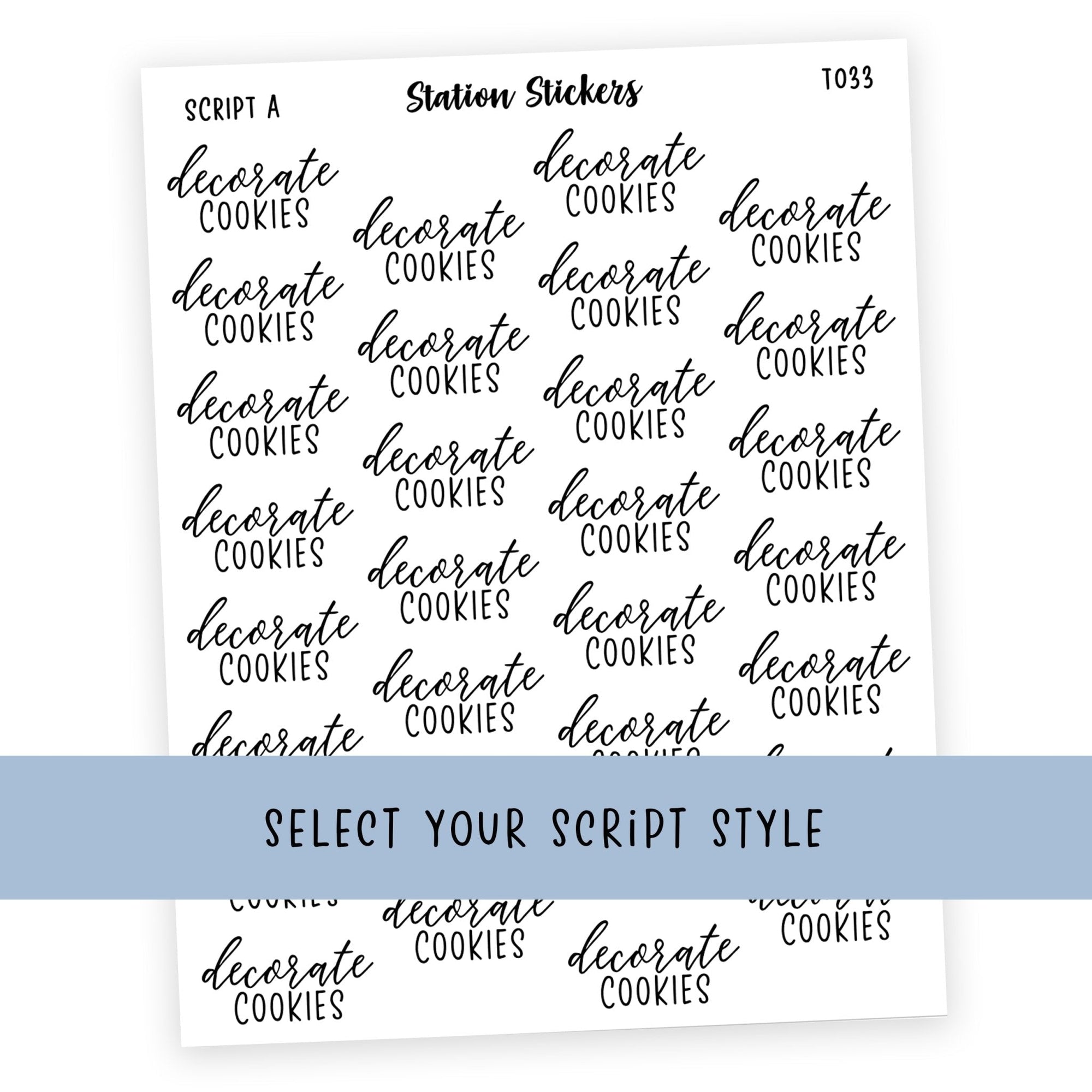 Decorate Cookies • Script Stickers