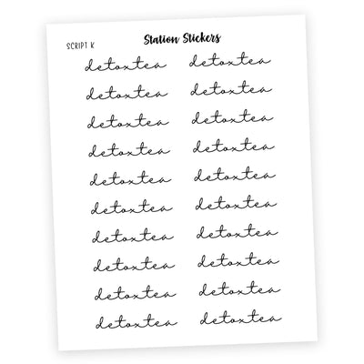 DETOX TEA • Script Stickers - Station Stickers