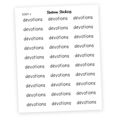DEVOTIONS • Script Stickers - Station Stickers