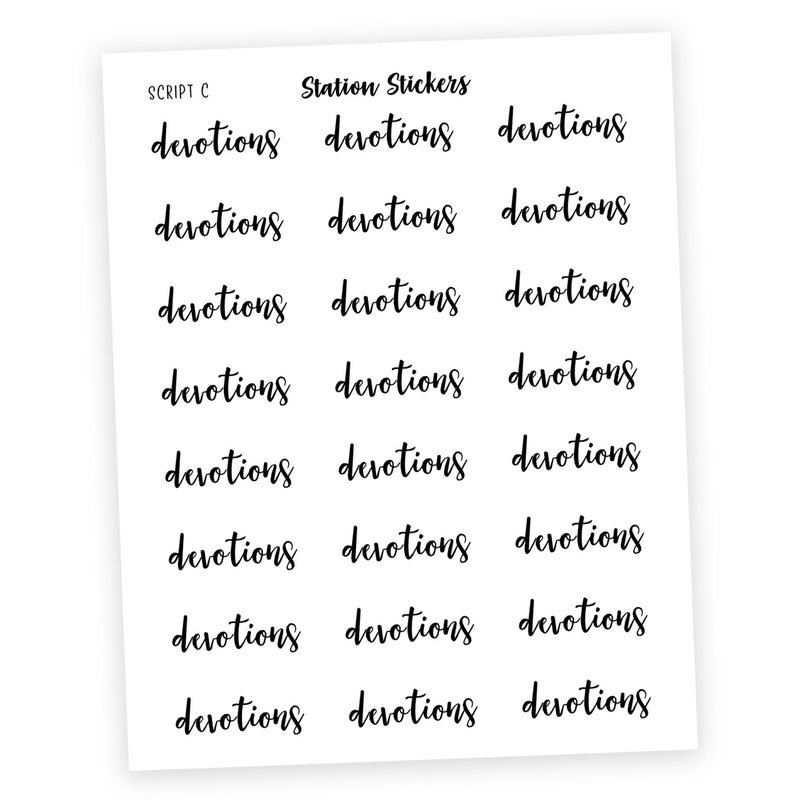 DEVOTIONS • Script Stickers