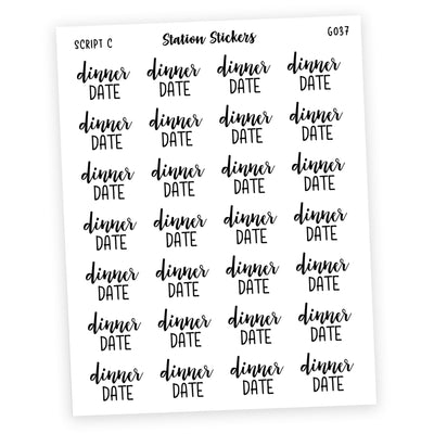 DINNER DATE • Script Stickers