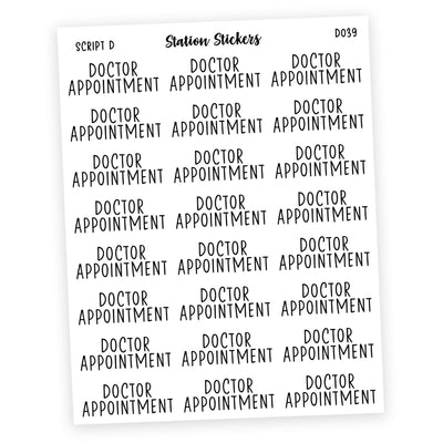 DOCTOR APPOINTMENT • Script Stickers
