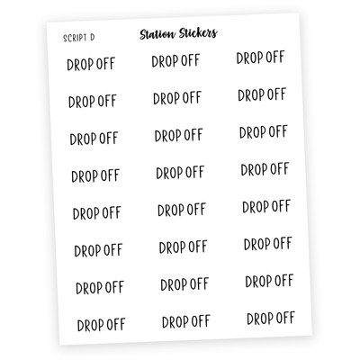 Drop Off • Script Stickers - Station Stickers