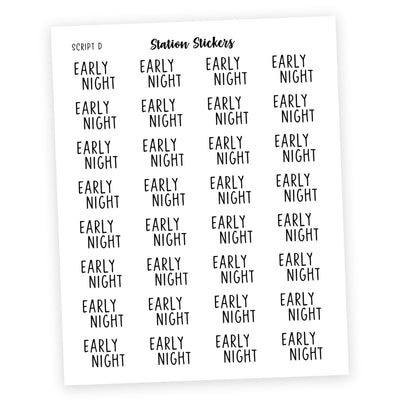 EARLY NIGHT • Script Stickers - Station Stickers