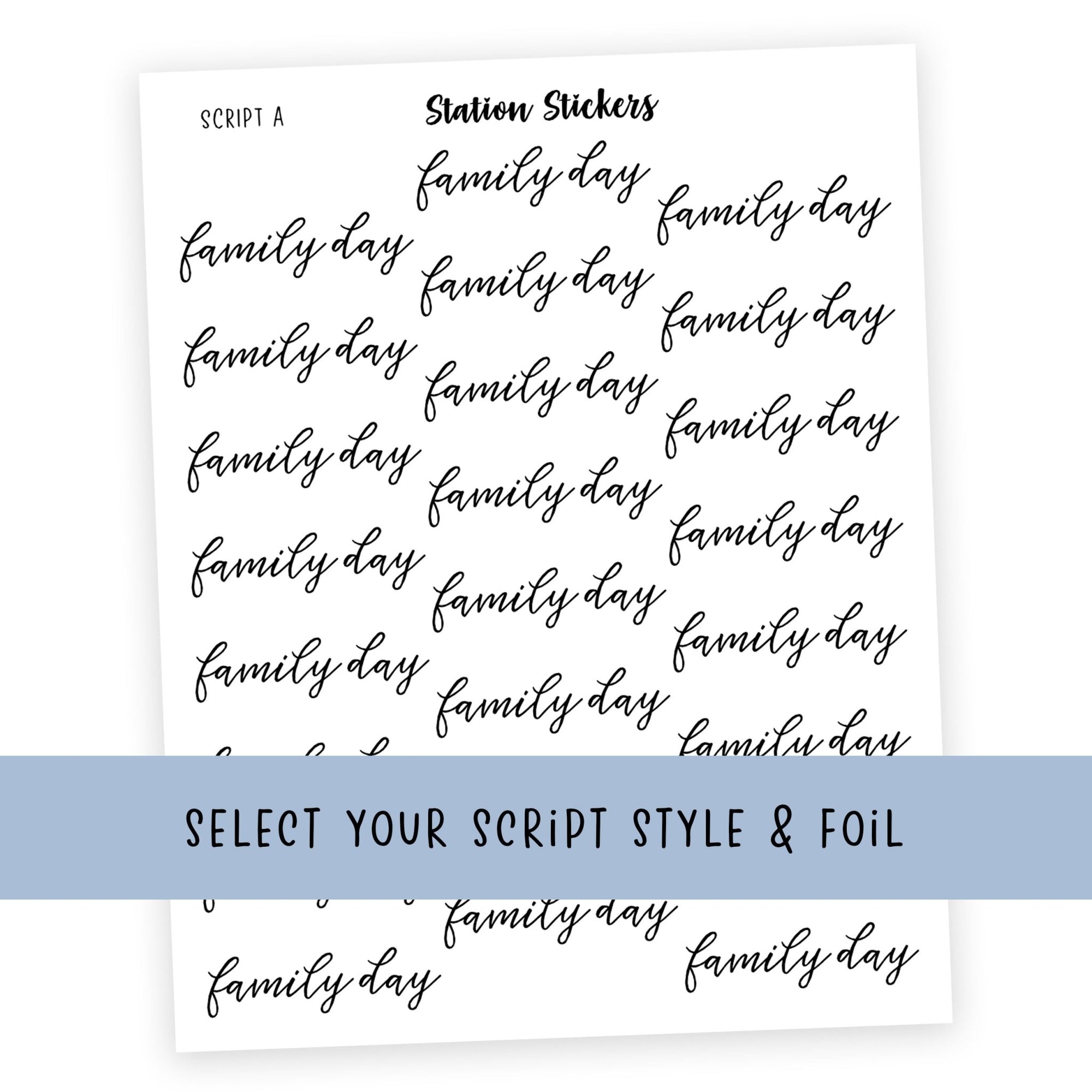 FAMILY DAY • Script Stickers