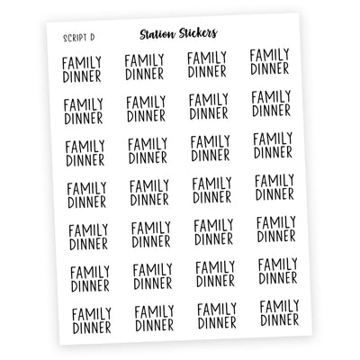 Family Dinner • Script Stickers