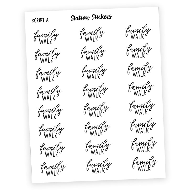FAMILY WALK • SCRIPTS - Station Stickers