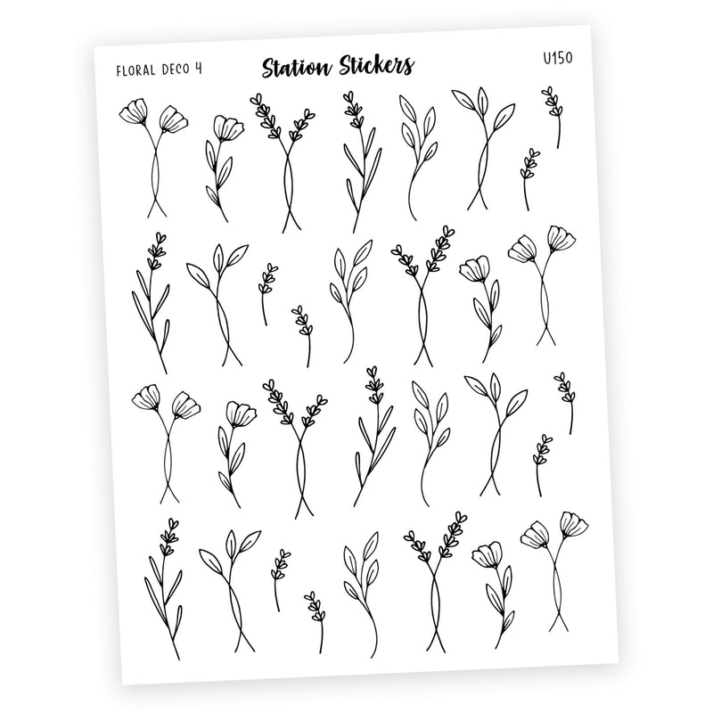Floral Decorative Stickers #4 - Station Stickers