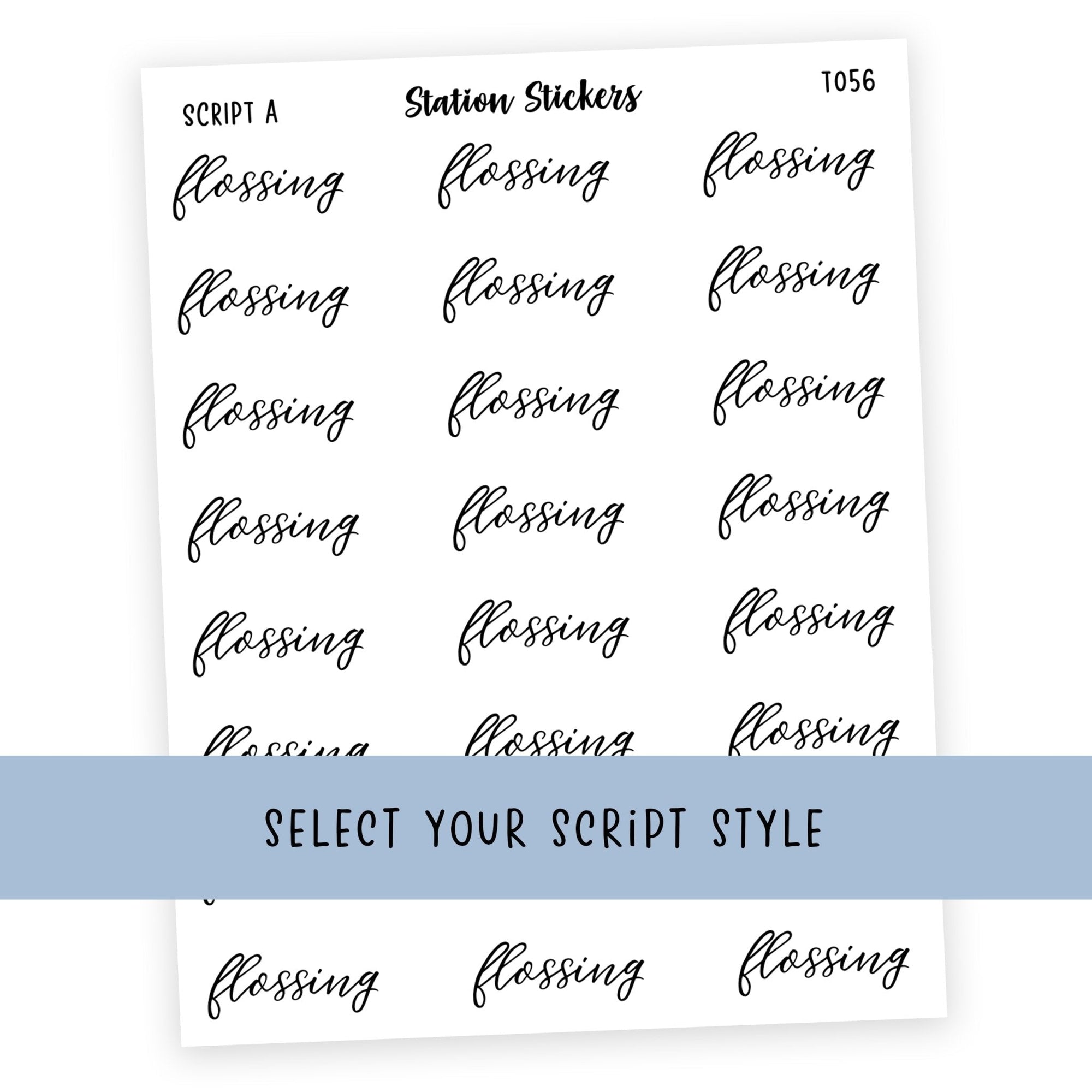 Flossing • Script Stickers