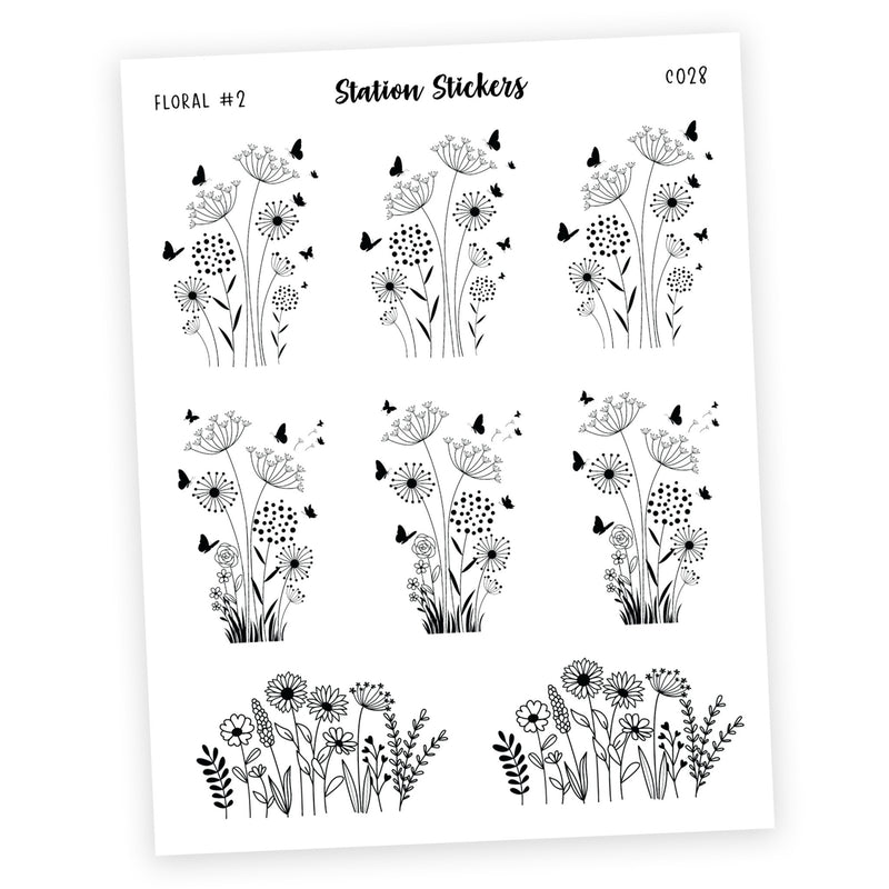 Floral Decorative Stickers #2 - Station Stickers