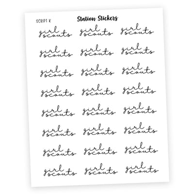 GIRL SCOUTS • Script Stickers