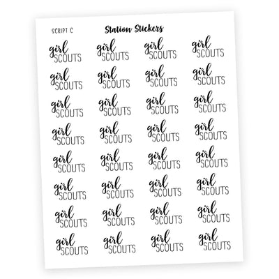 GIRL SCOUTS • Script Stickers