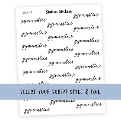 Gymnastics • Script Stickers