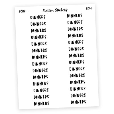 HEADER • DINNERS - Station Stickers