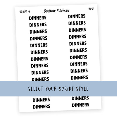 HEADER • DINNERS - Station Stickers